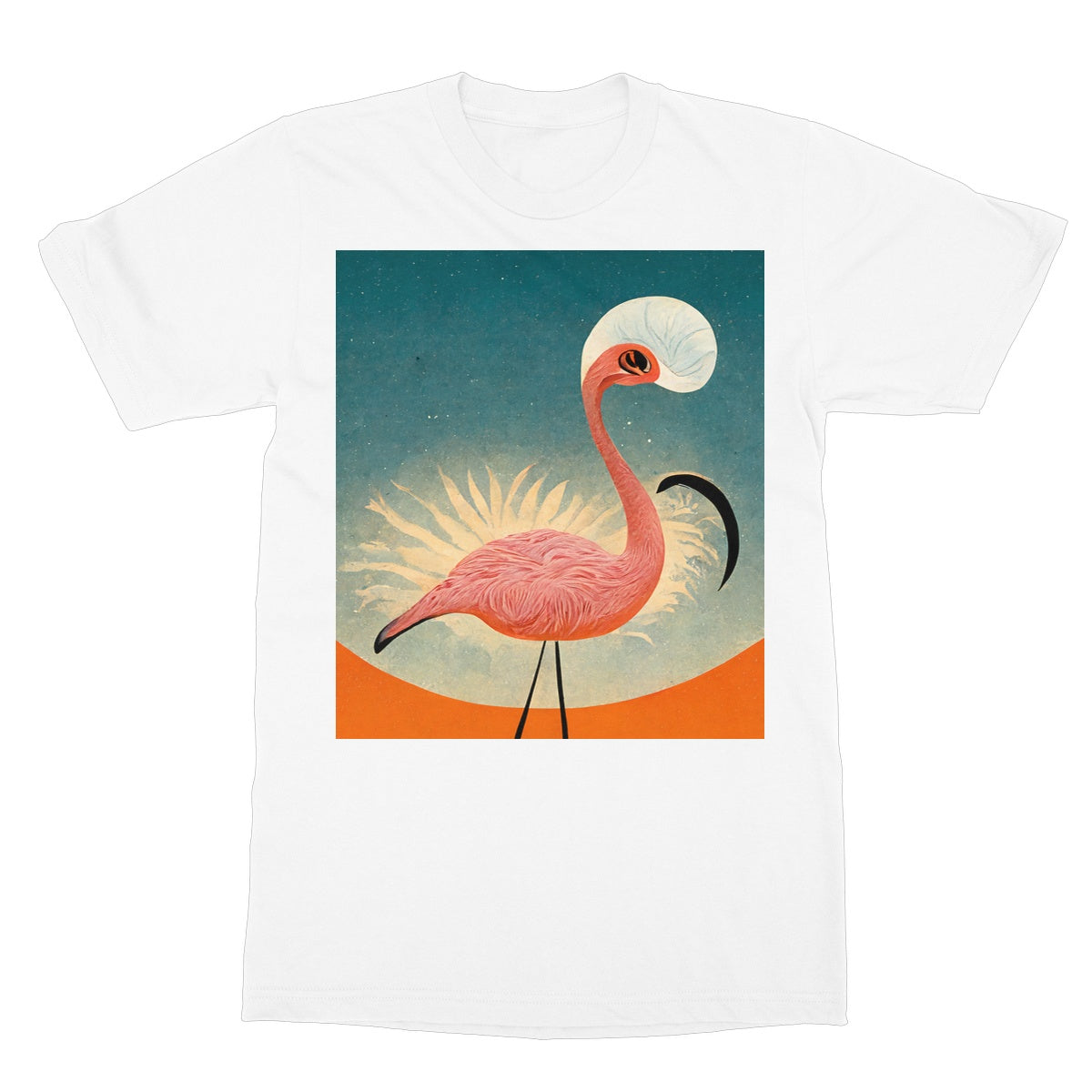 Flamingo Poster Style Softstyle T-Shirt