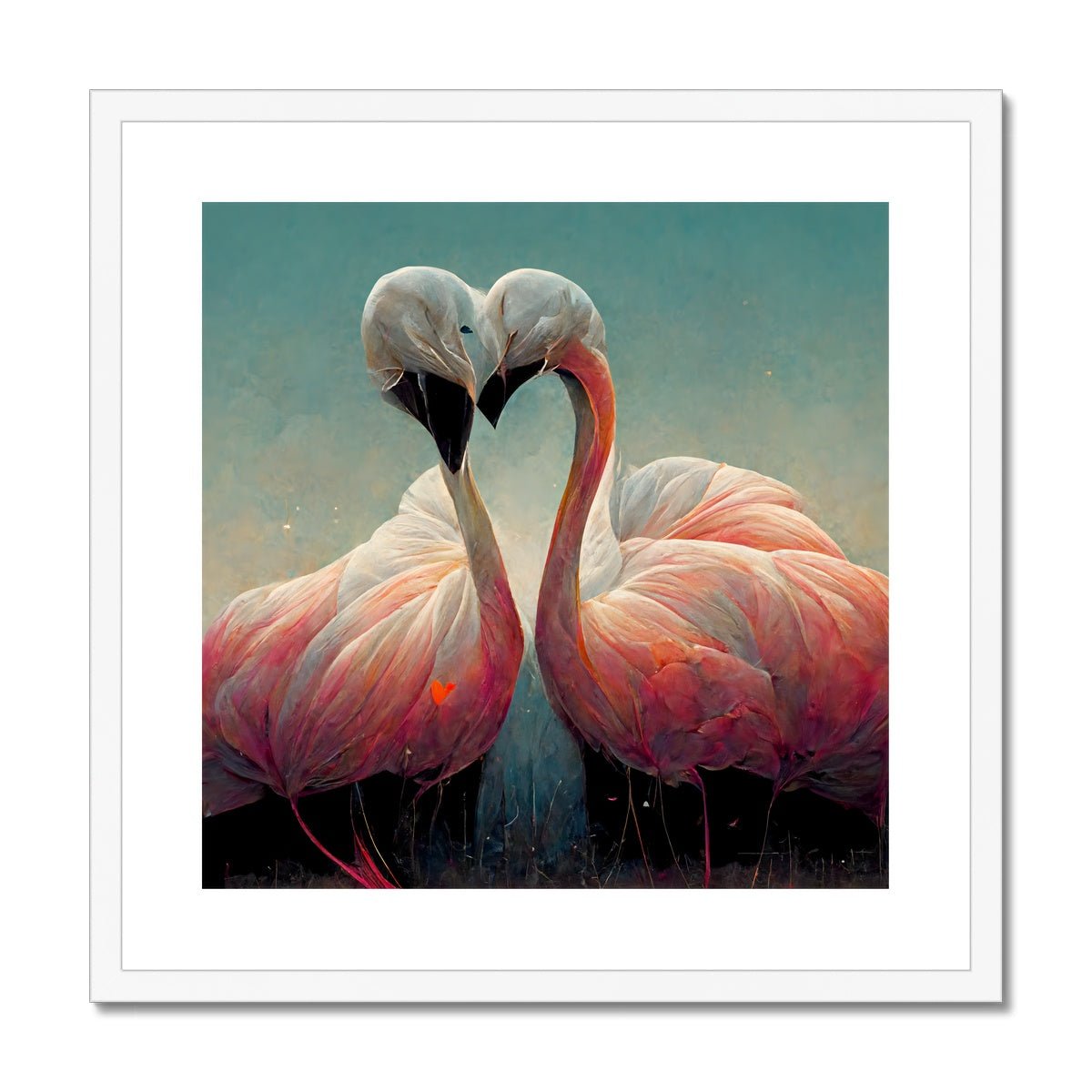 Flamingo Cuddles Framed & Mounted Print