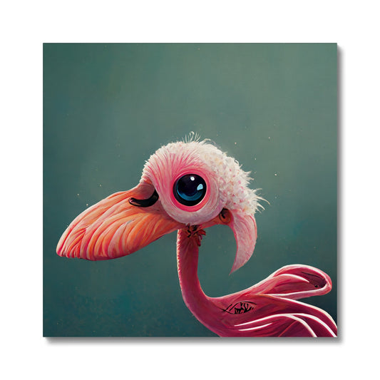 Baby Bird Flamingo Canvas