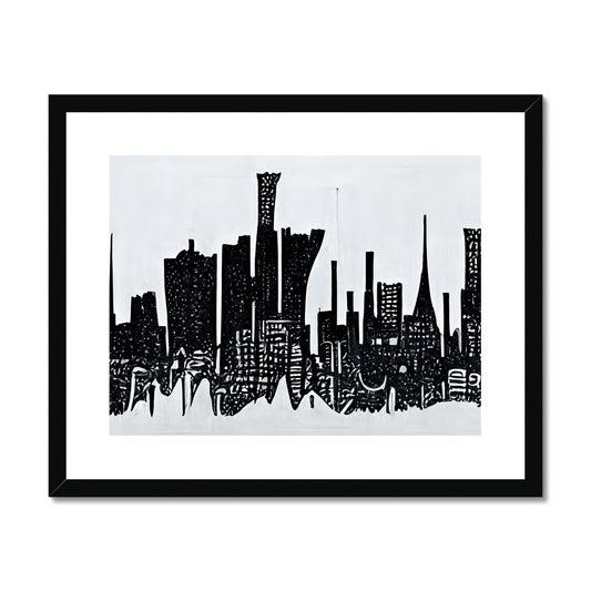 Tokyo Charcoal Framed & Mounted Print