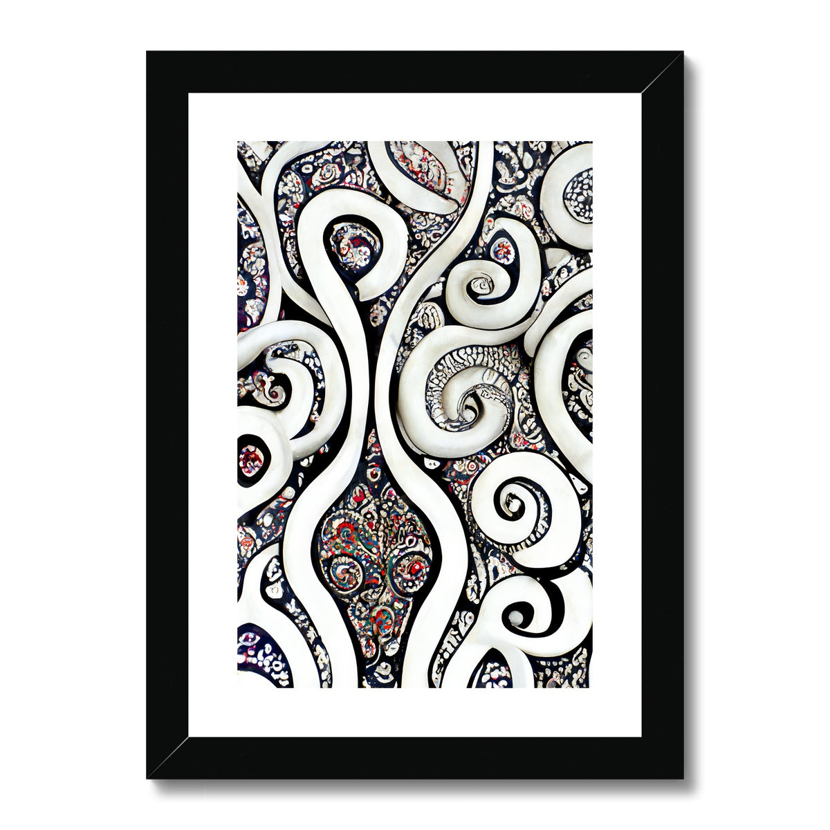 Paisley Swirls Framed & Mounted Print