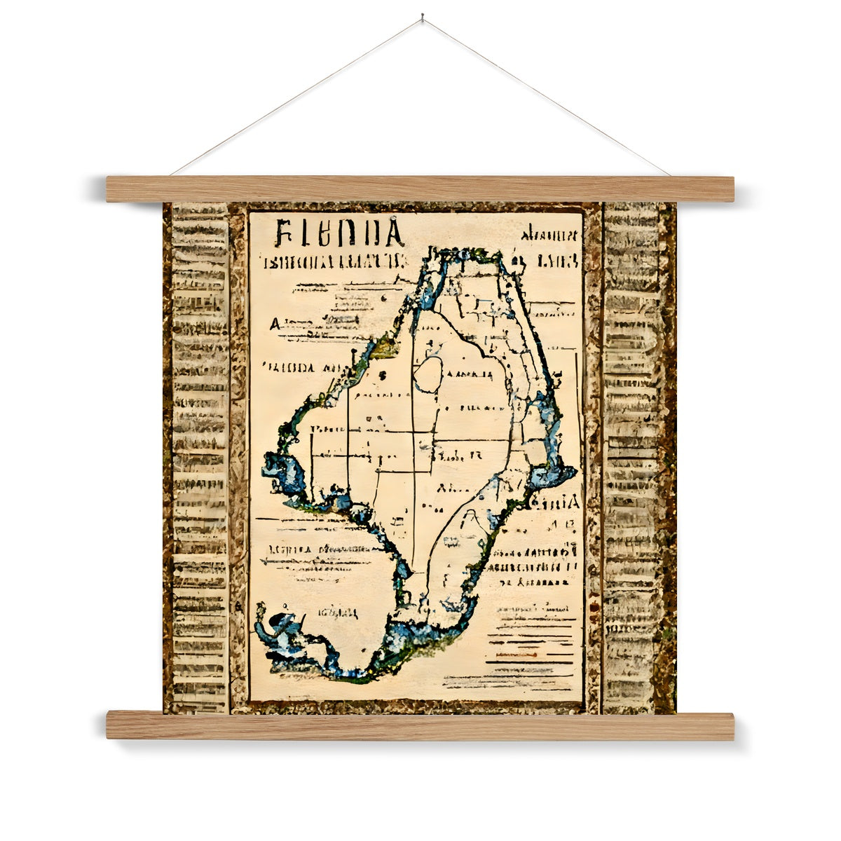 Florida Antiqua Fine Art Print with Hanger