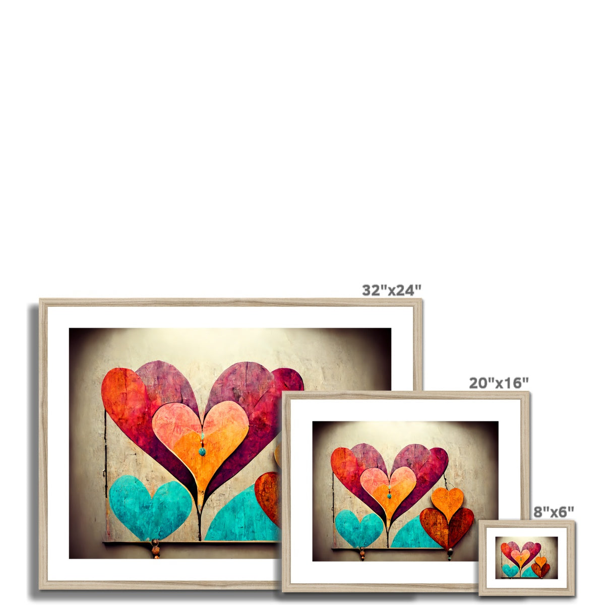 Beating Hearts Framed & Mounted Print