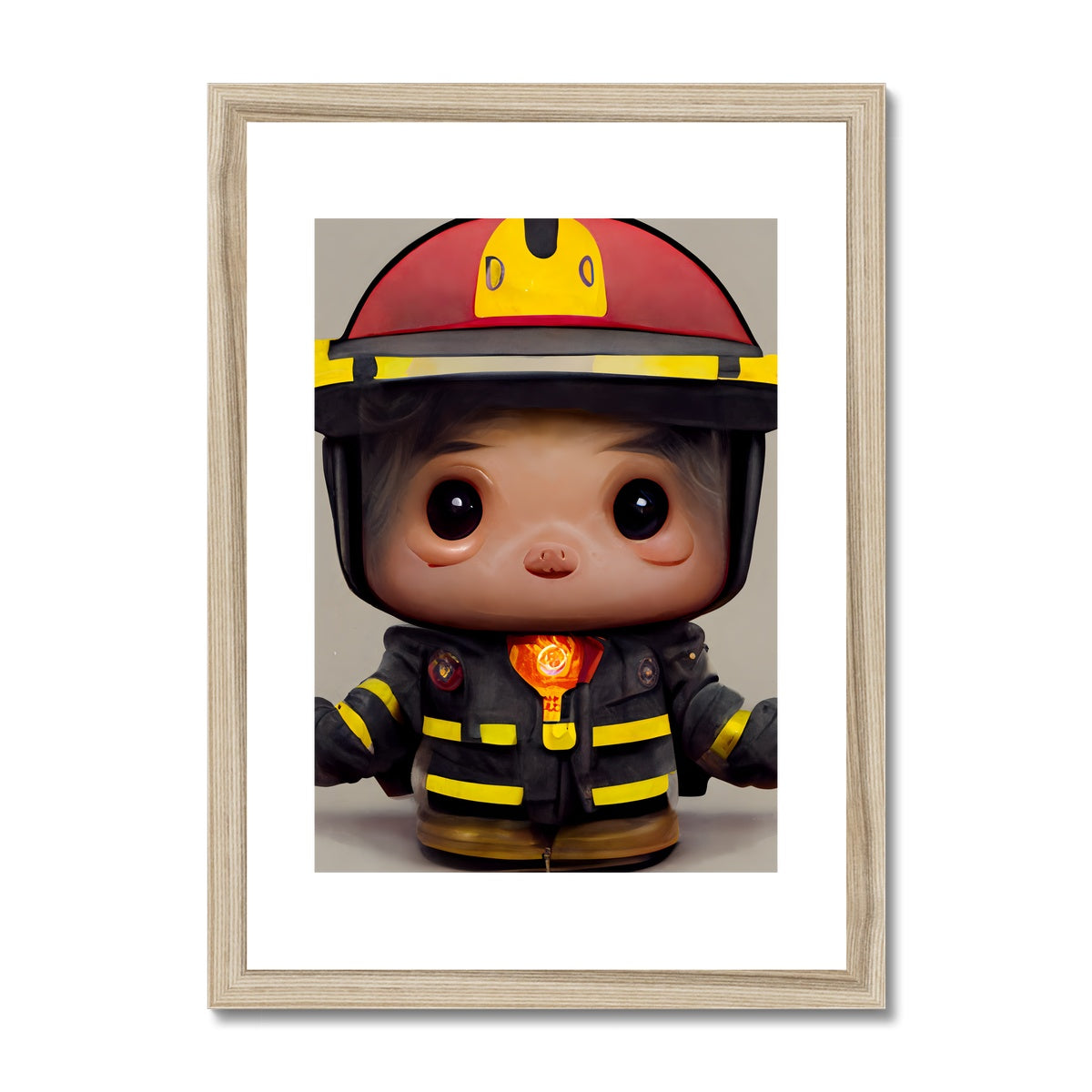 Fireman Guy Pop Framed & Mounted Print