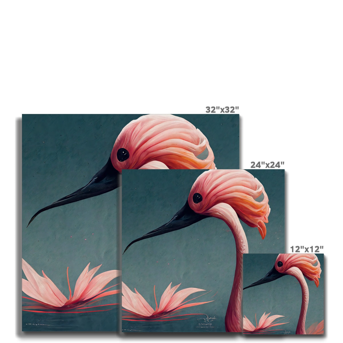 Flamingo Origami Canvas