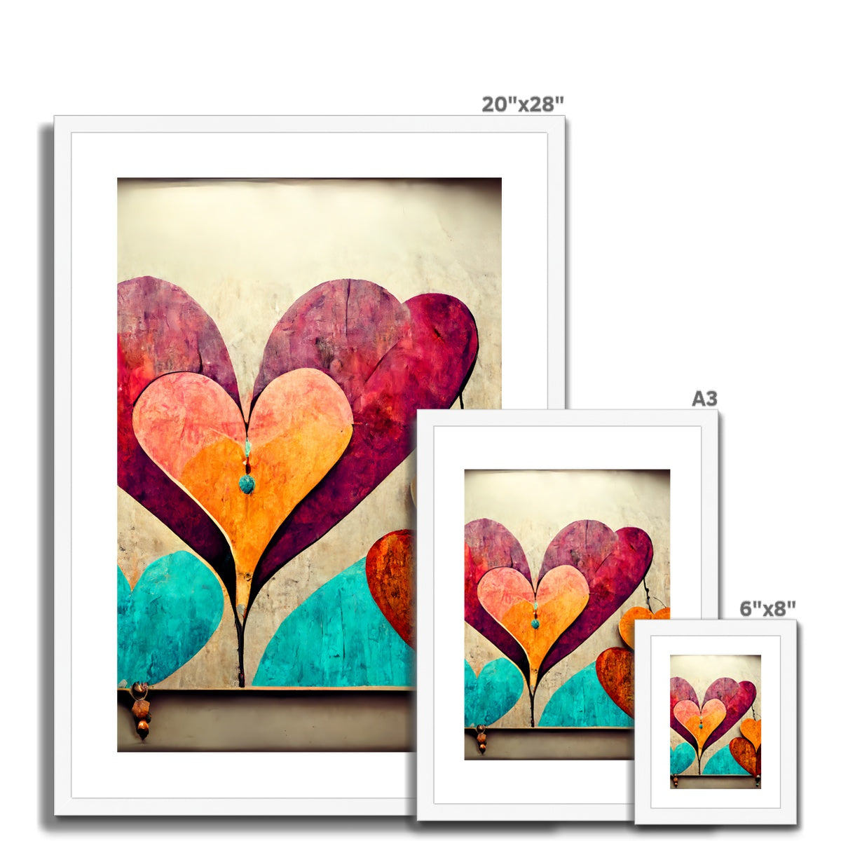 Beating Hearts Framed & Mounted Print