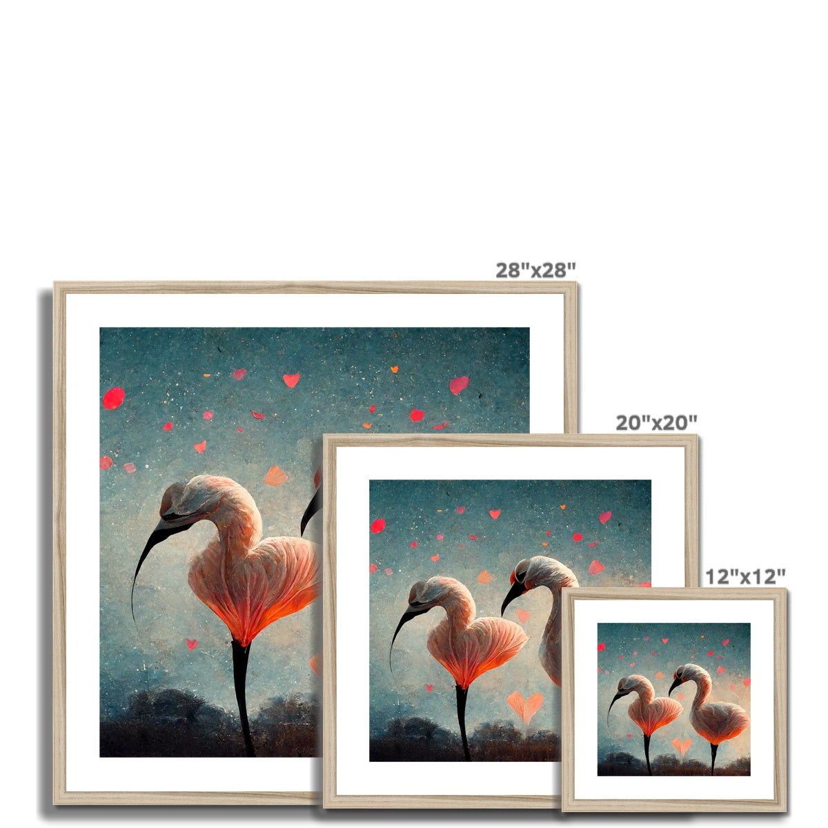 Flamingo Valentine Framed & Mounted Print