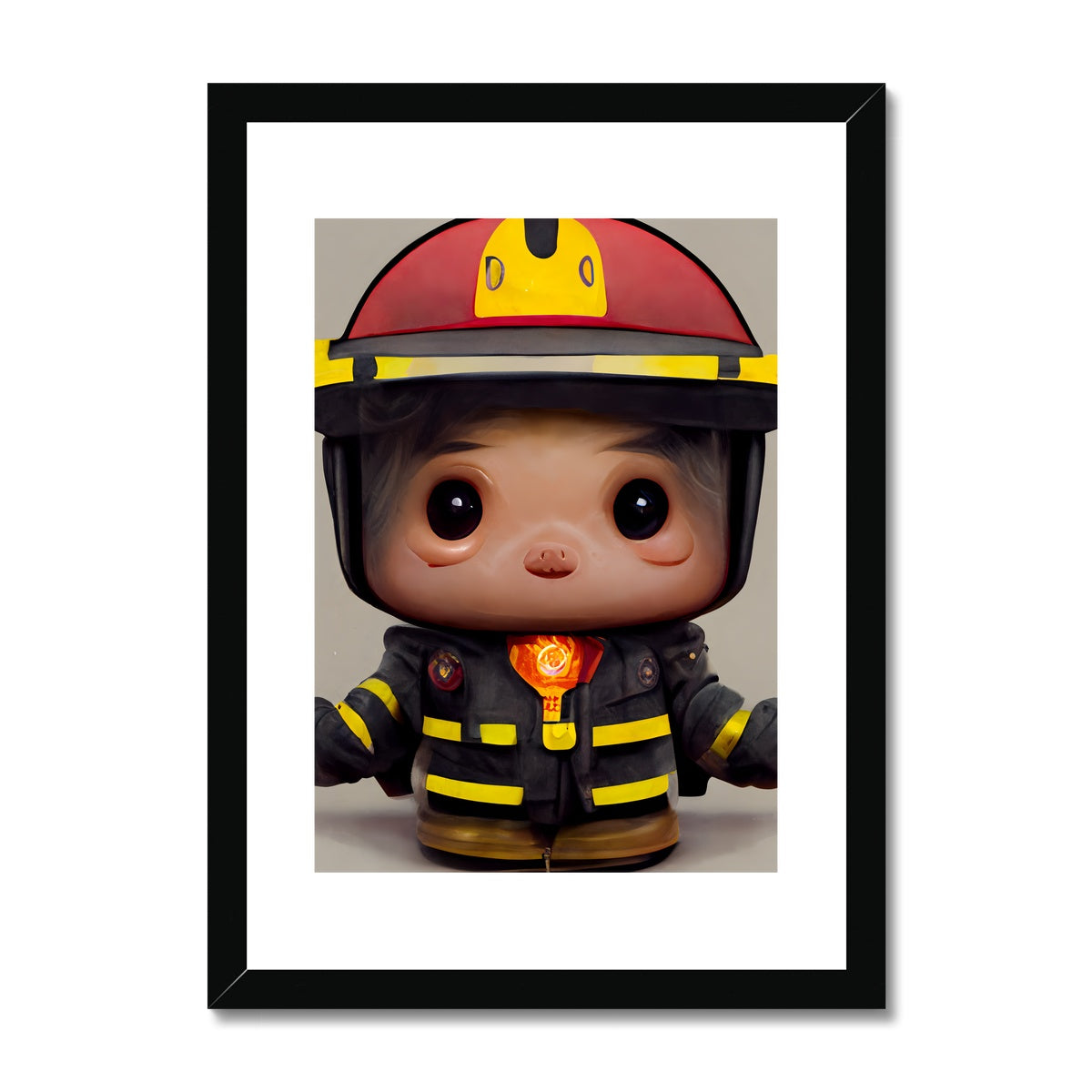 Fireman Guy Pop Framed & Mounted Print