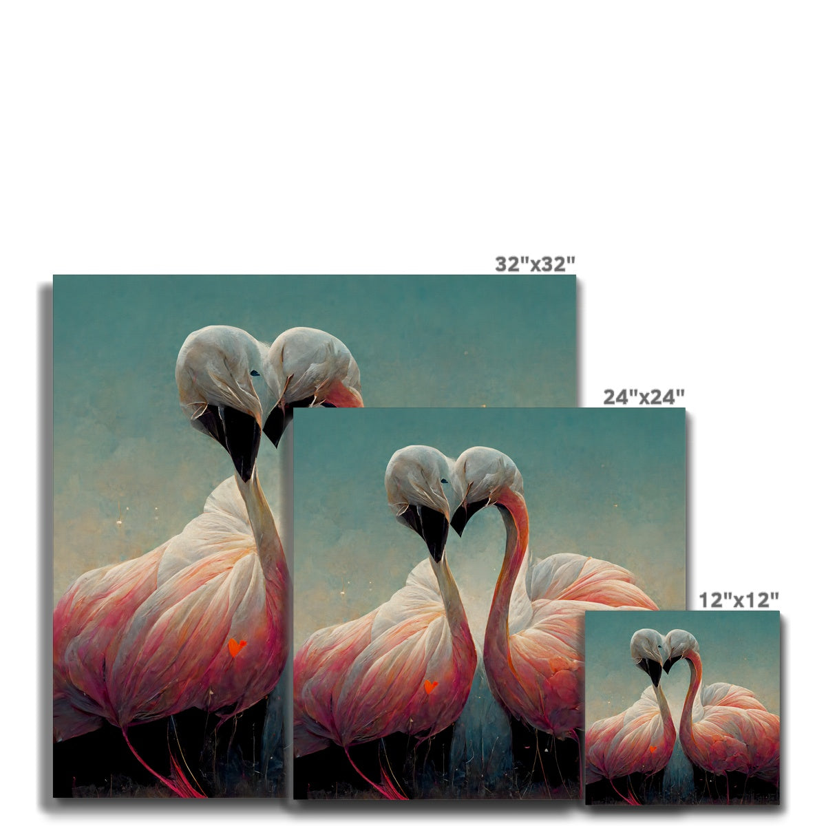 Flamingo Cuddles Canvas