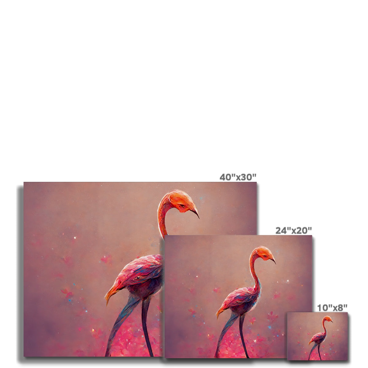 Flamingo Standing Alone Canvas