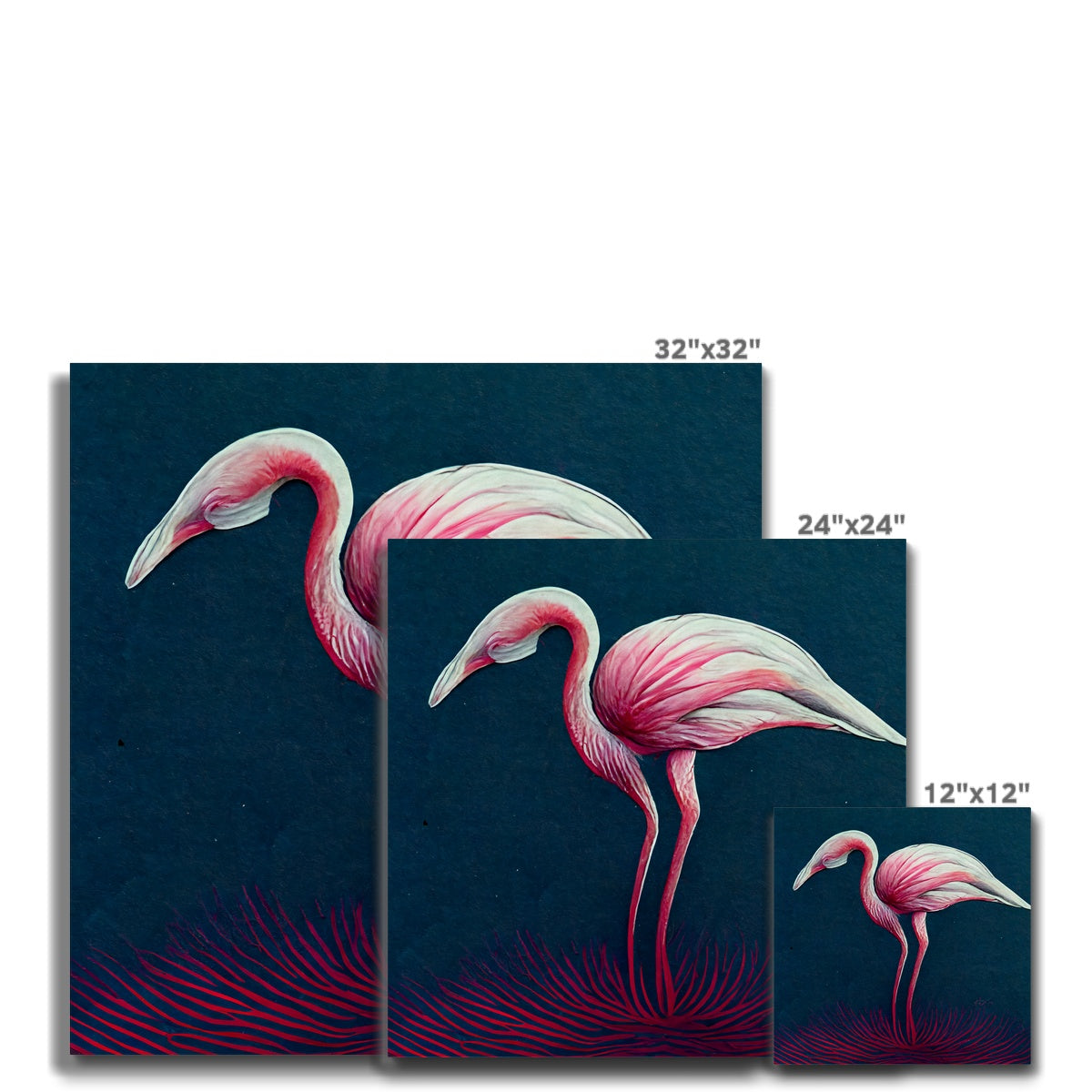 Flamingo Color Pencil Canvas