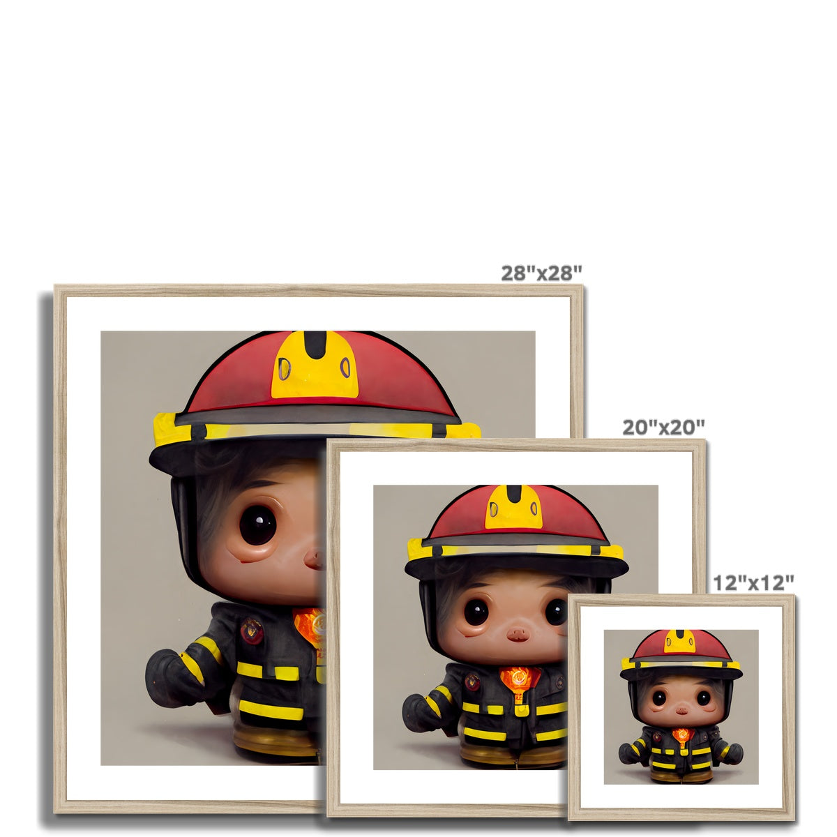 Fireman Guy Pop Framed & Mounted Print