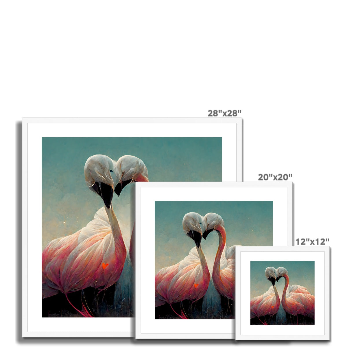 Flamingo Cuddles Framed & Mounted Print