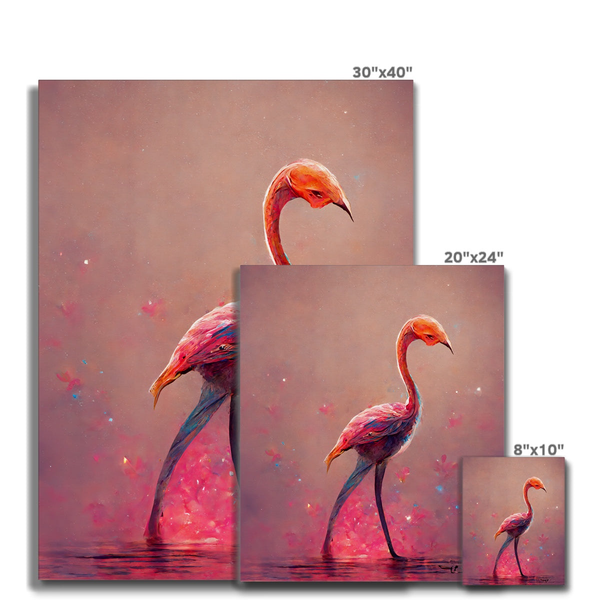 Flamingo Standing Alone Canvas