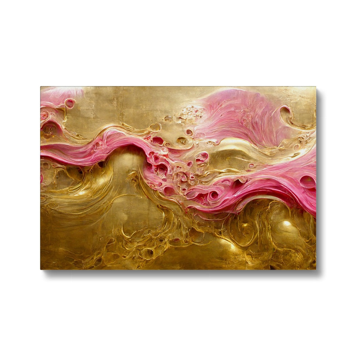 Swirls of Gold and Pinkk Canvas