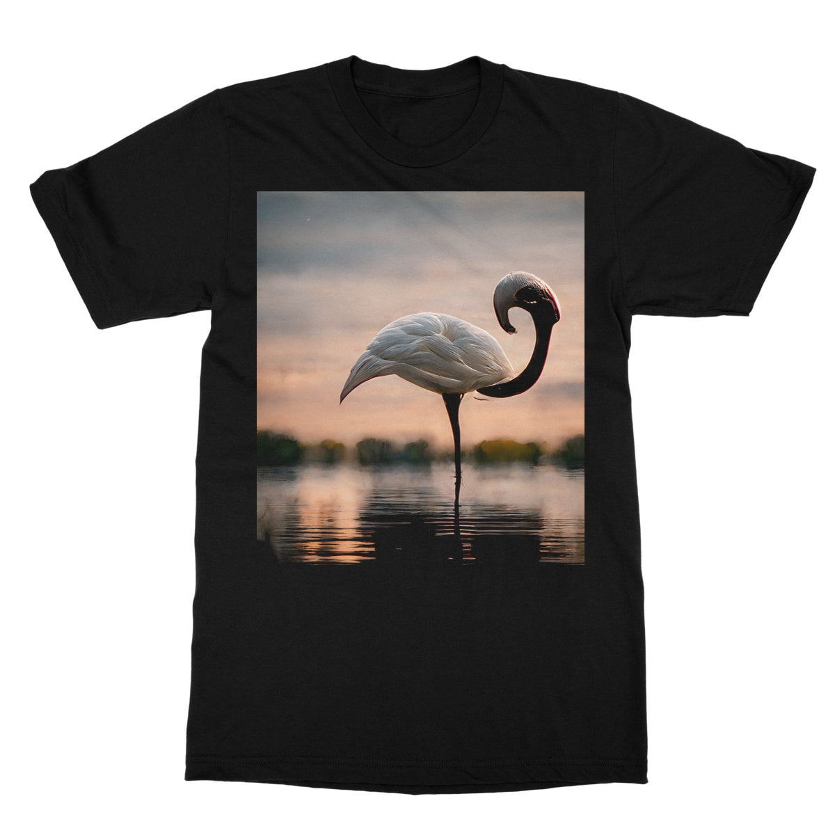 Flamingo White Alone Softstyle T-Shirt