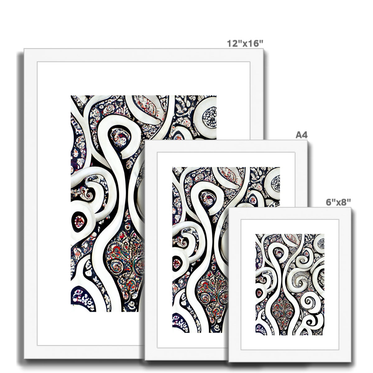 Paisley Swirls Framed & Mounted Print