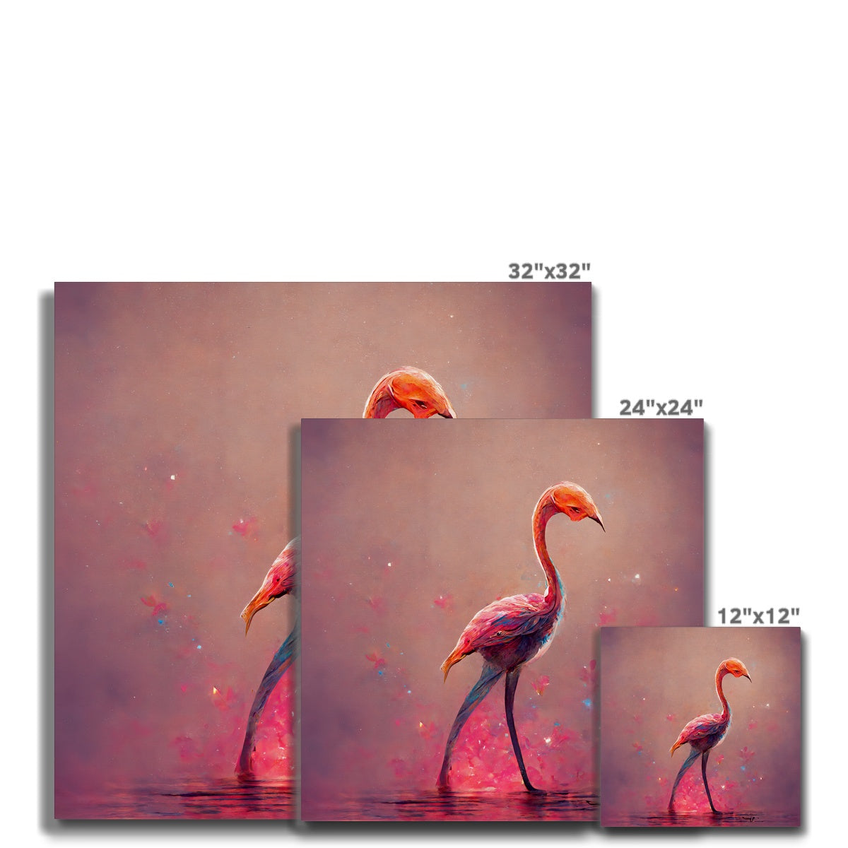 Flamingo Standing Alone Canvas