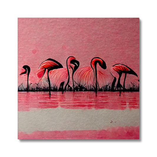 Flamingo Dinner Meetup Canvas