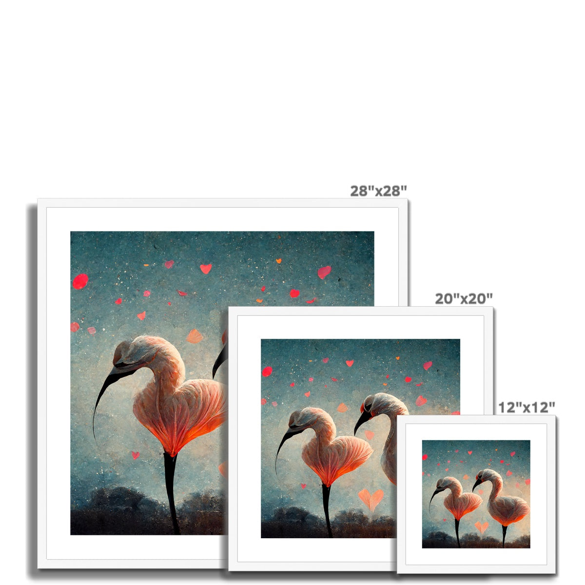 Flamingo Valentine Framed & Mounted Print