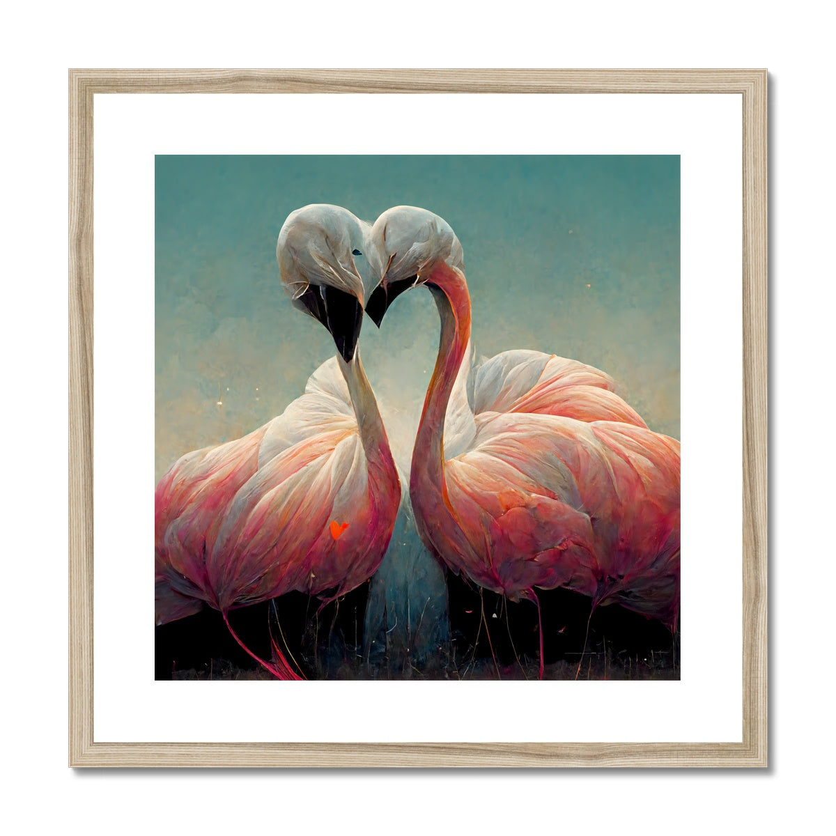 Flamingo Cuddles Framed & Mounted Print