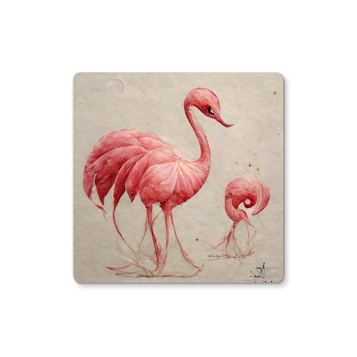 Flamingo Sketch Colors Coaster