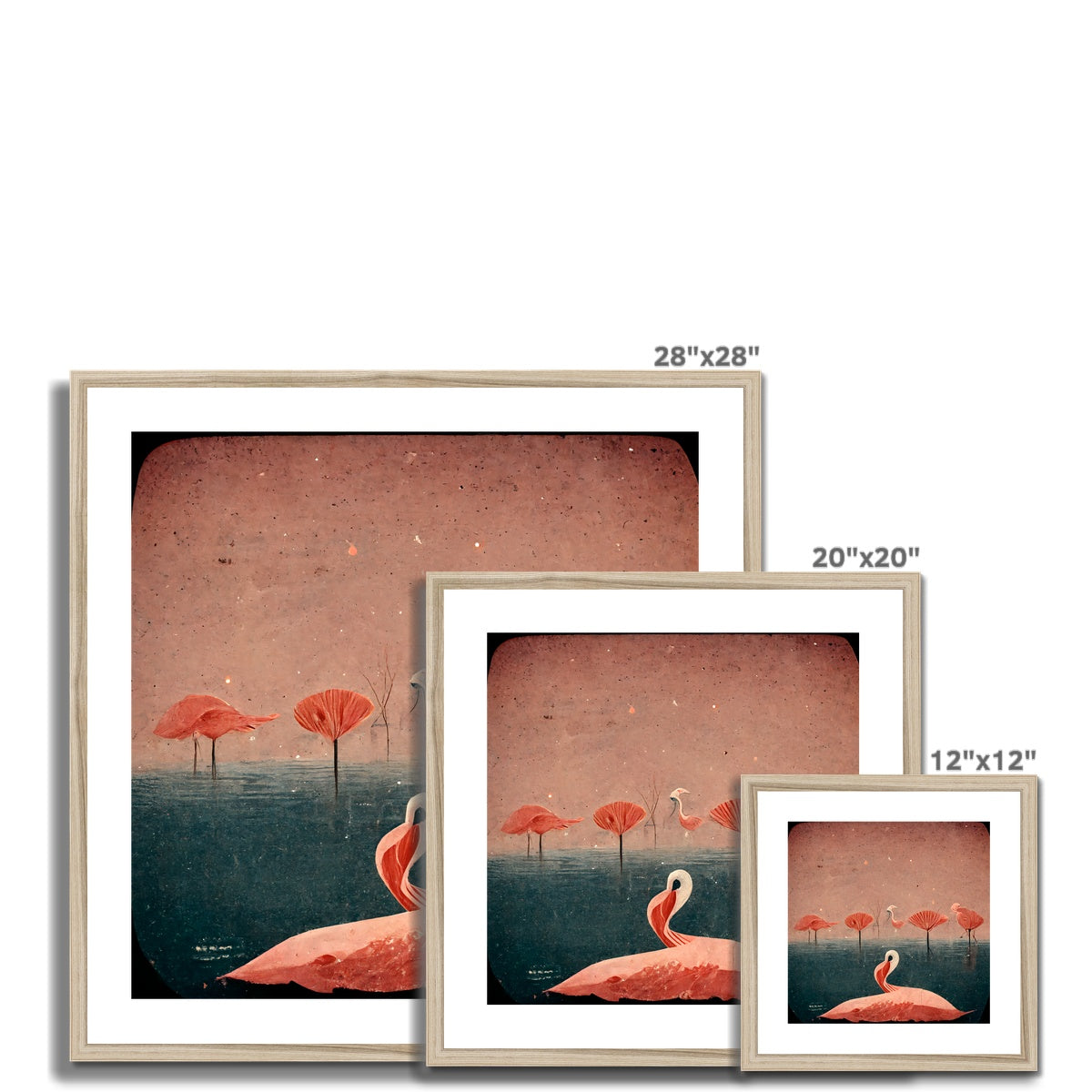 Flamingo Fans Framed & Mounted Print