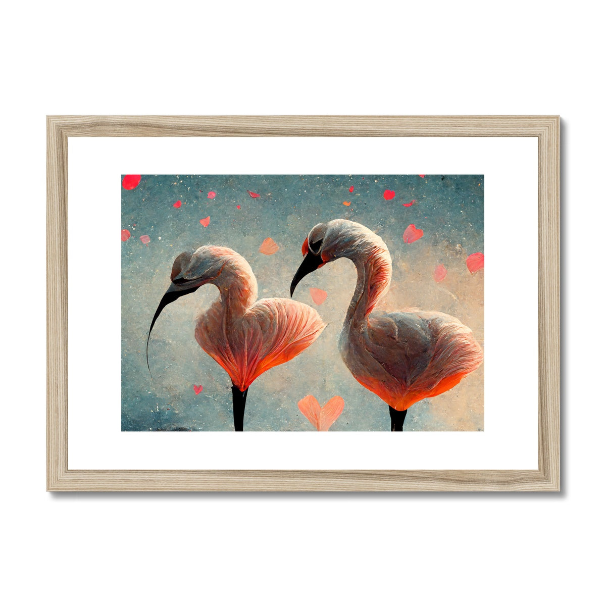 Flamingo Valentine Framed & Mounted Print