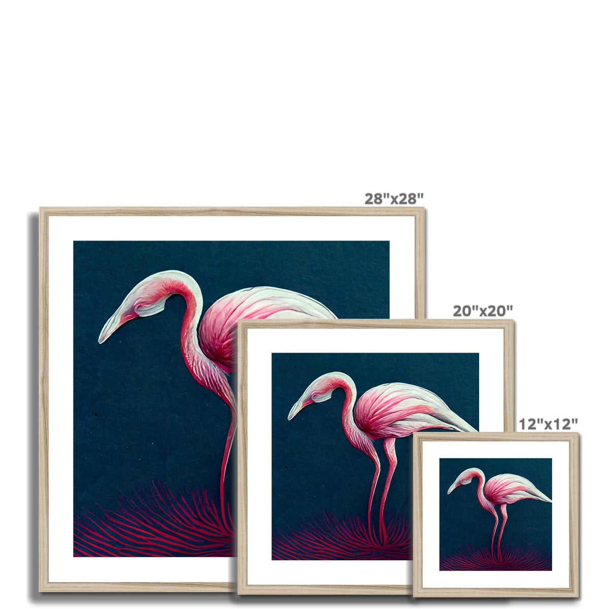 Flamingo Color Pencil Framed & Mounted Print