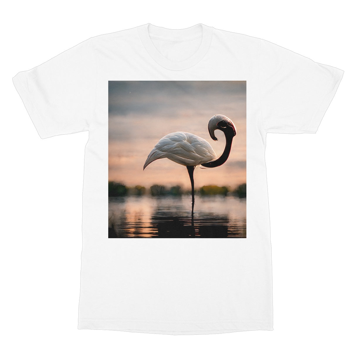 Flamingo White Alone Softstyle T-Shirt