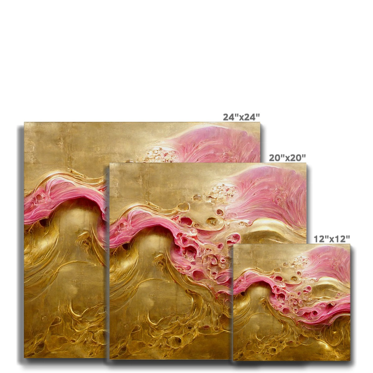 Swirls of Gold and Pinkk Canvas