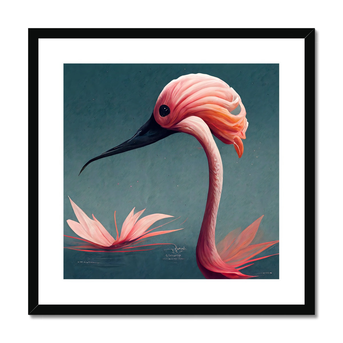 Flamingo Origami Framed & Mounted Print