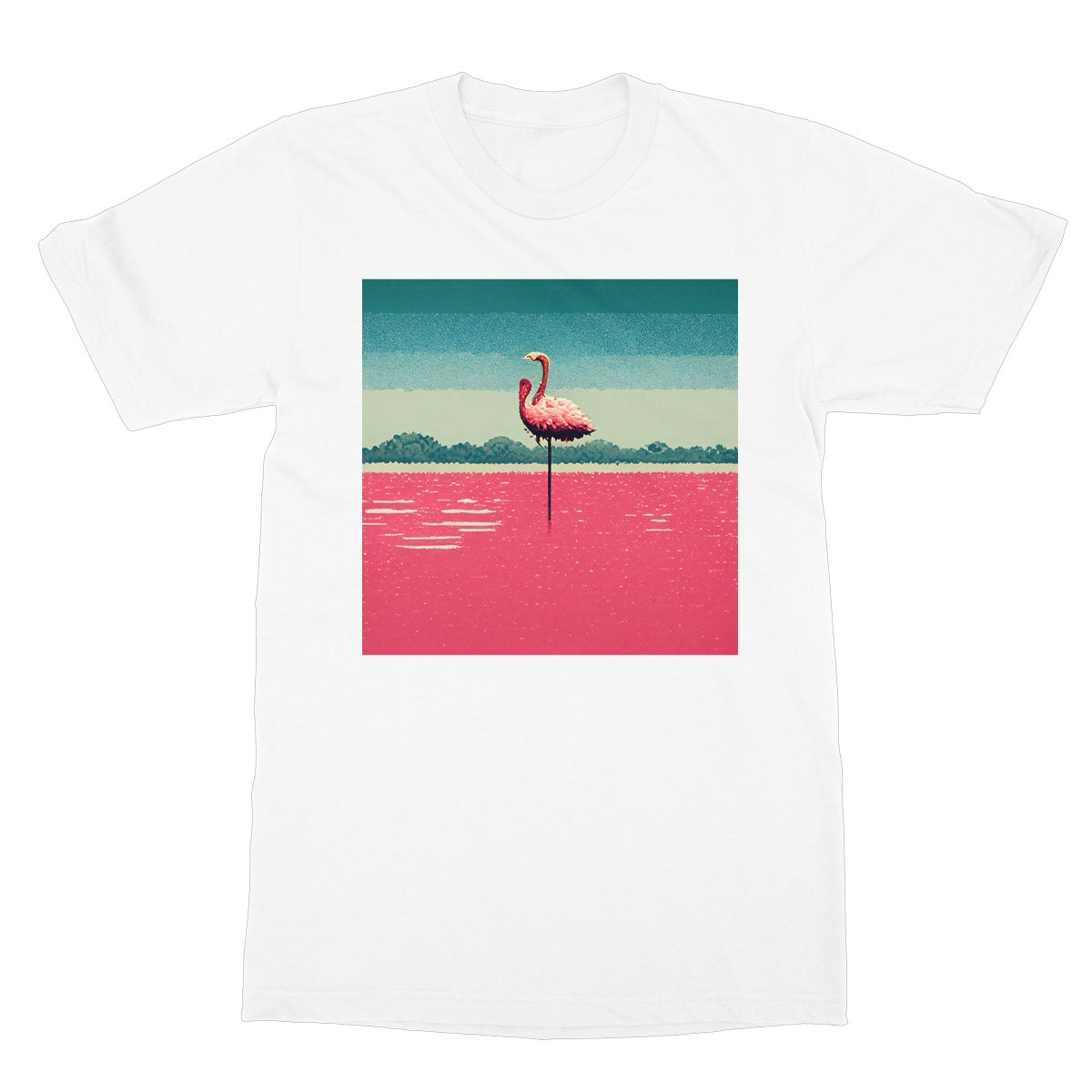 Flamingo 8 Bit Softstyle T-Shirt