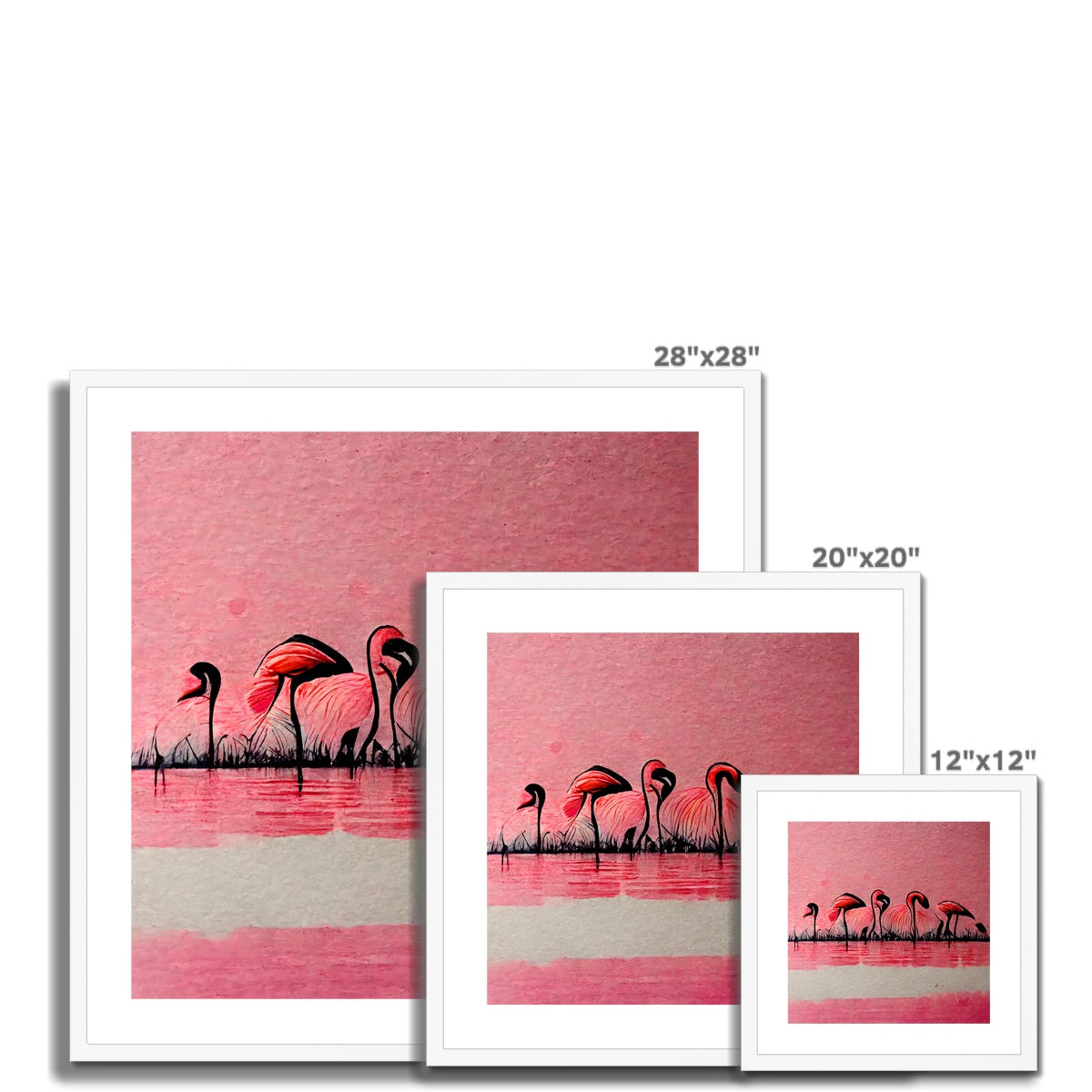 Flamingo Dinner Meetup Framed & Mounted Print