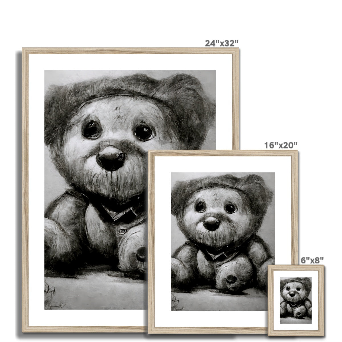 Pencil Teddy Framed & Mounted Print